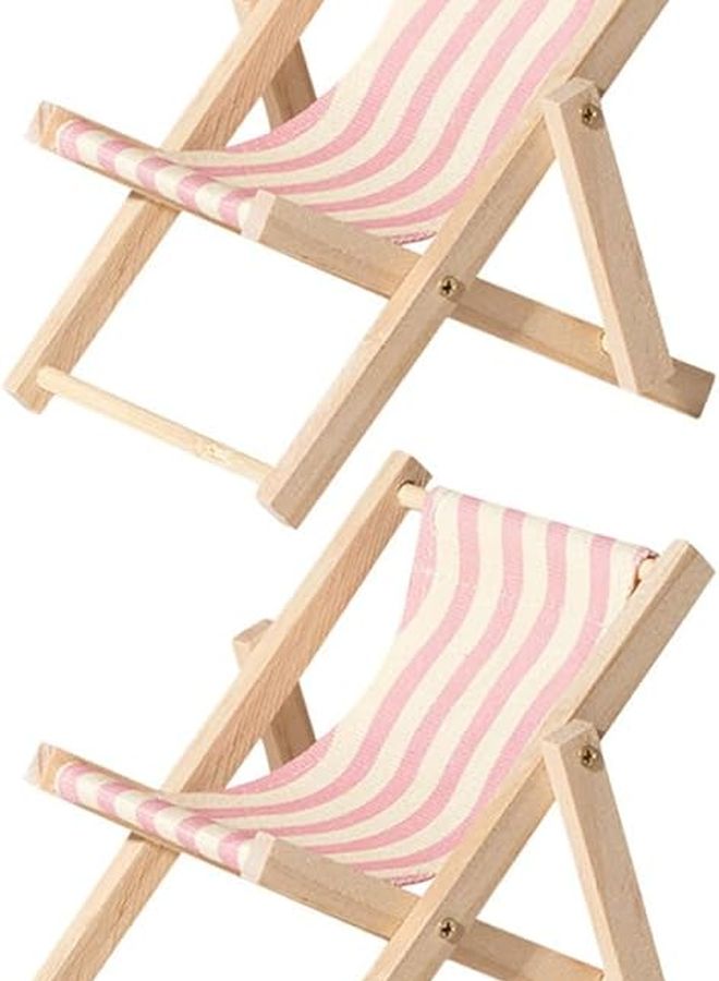 Wooden Phone Stand Desktop Bracket 2pcs Beach Chair Home Decor for Office Bedroom - Image 1